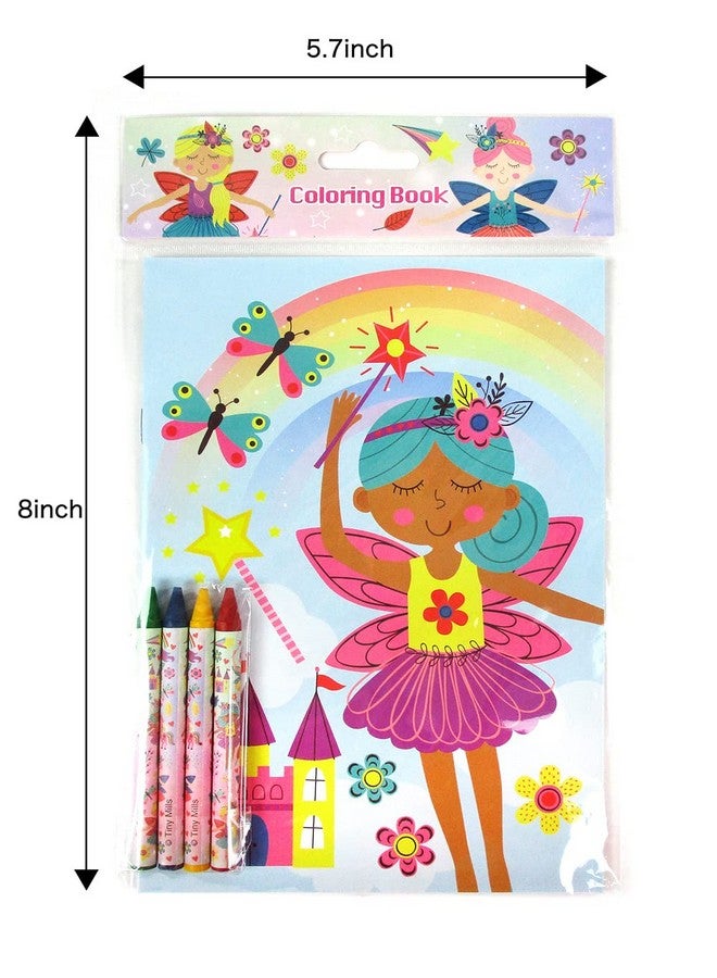 TINYMILLS Magical Fairies Coloring Books for Kids with 12 Coloring Books and 48 Crayons, Fairies Birthday Party Favors, Favor Bag Fillers, Classroom Rewards, Carnival Prizes - Image 3