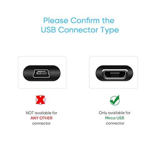 Pixelman Dash Cam Power Cord,Micro USB 11.5ft Long Charging Cable for Dashcam Mirror Cam,USB to Micro USB Car Camera Charger Wire,90 Degree Angle Power Cord Adapter - Image 5