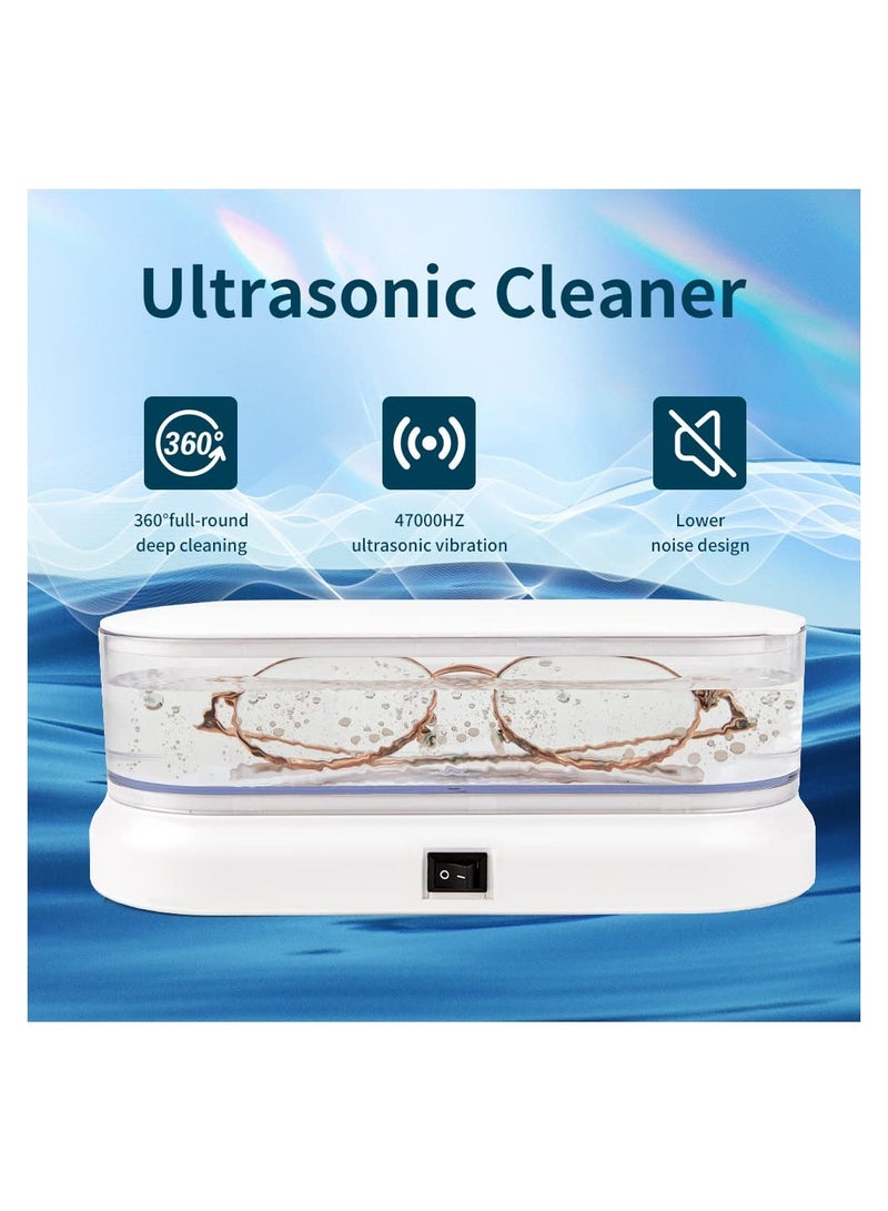 Portable Ultrasonic Jewelry Cleaner 45kHz Rapidly Cleans Rings Earrings Necklaces Watches Coins and More - Image 2