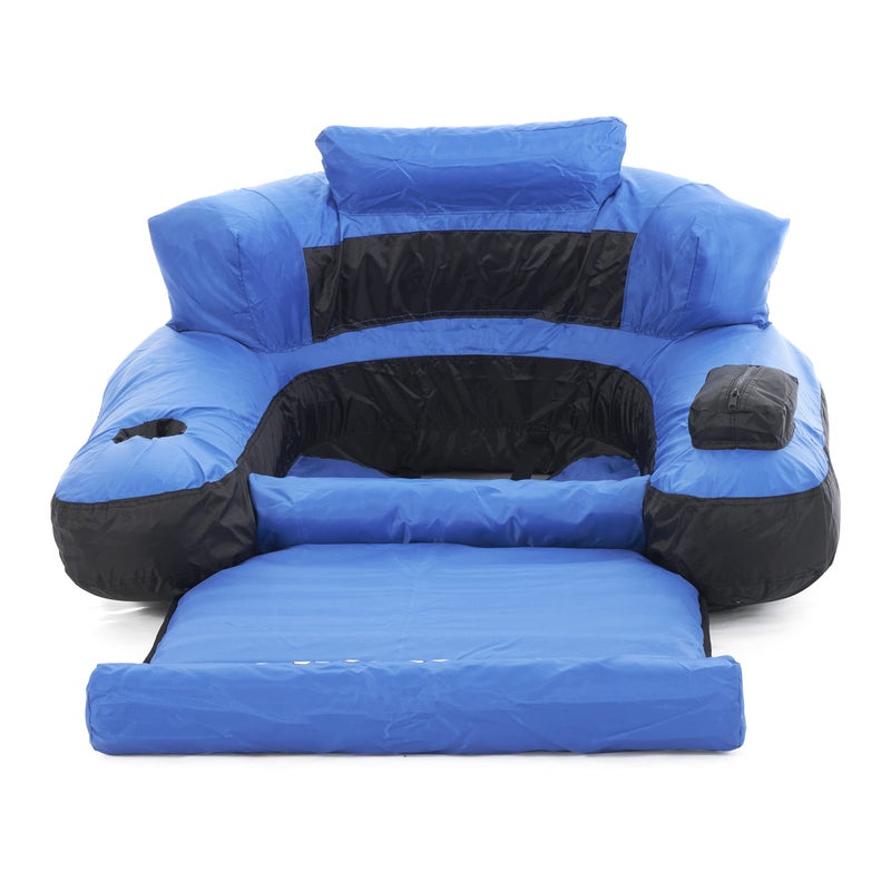 Swimline 9047-A Ultimate Fabric Covered Nylon Swimming Pool Inflatable Floating Chair Lounger w/Footrest, Armrests, Backrest, Headrest, & Drink Holder - Image 2