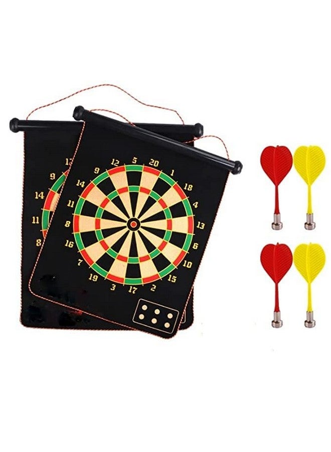 VGRASSP 15 Inch Magnetic Dart Board Game for Kids, Double Sided Foldable Dart Board Game Toy for Kids with 4 Free Magnetic Darts - Image 1