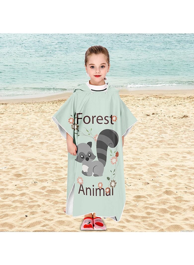 Loquat With Hood Coral Fleece Cloaks Bath Towel