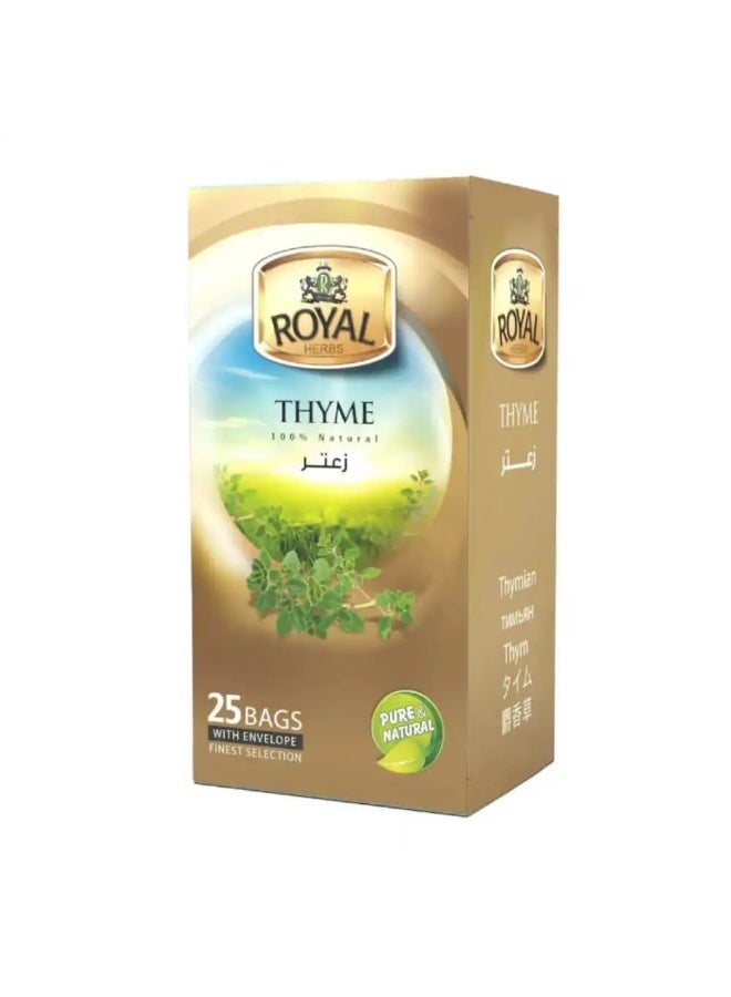 Royal Herbs Thyme 100% Natural Herbal Tea - 25 Tea Bags