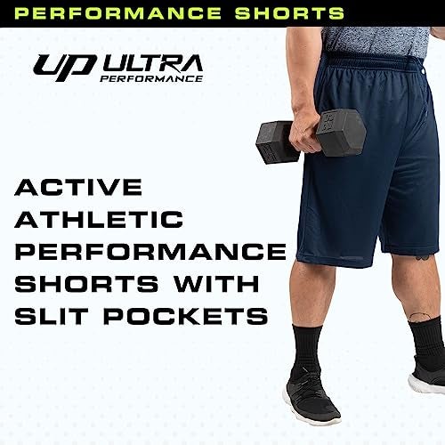 Ultra Performance 5 Pack Mens Shorts, Athletic Gym Shorts Workout Basketball Shorts for Men, Large - Image 4