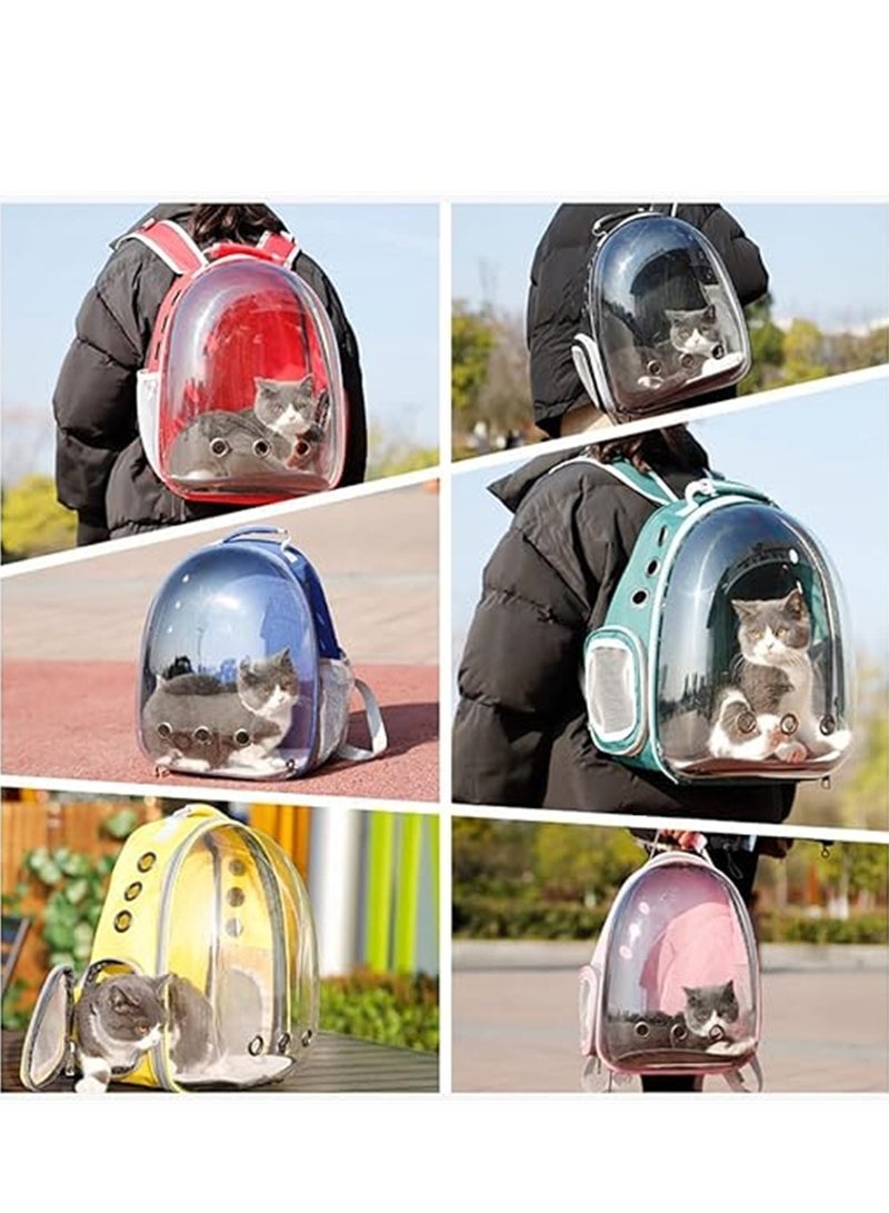Generic Cat Carrier Bubble Bag, Transparent Pet Convenient Backpack Breathable Capsule Bag for Small Medium Dogs Cats, Airline Approved Travel Pet Carrier, for Hiking Travel Outdoor Use (Red)  - Image 3