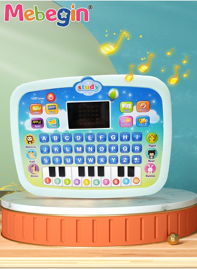 MEBEGIN Kids Tablet Learning Machine Pad Toy with A-to-Z Alphabet and 1-to-10 Numbers, Early Education Intelligent Story Machine, Multifunctional Learning Tablet with Music, 3 AA Batteries Required(Not Included), Ideal Gift for Kids Aged 3+  - Image 1