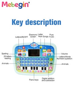 MEBEGIN Kids Tablet Learning Machine Pad Toy with A-to-Z Alphabet and 1-to-10 Numbers, Early Education Intelligent Story Machine, Multifunctional Learning Tablet with Music, 3 AA Batteries Required(Not Included), Ideal Gift for Kids Aged 3+  - Image 5