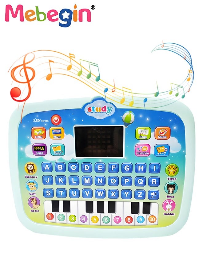MEBEGIN Kids Tablet Learning Machine Pad Toy with A-to-Z Alphabet and 1-to-10 Numbers, Early Education Intelligent Story Machine, Multifunctional Learning Tablet with Music, 3 AA Batteries Required(Not Included), Ideal Gift for Kids Aged 3+  - Image 2