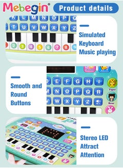 MEBEGIN Kids Tablet Learning Machine Pad Toy with A-to-Z Alphabet and 1-to-10 Numbers, Early Education Intelligent Story Machine, Multifunctional Learning Tablet with Music, 3 AA Batteries Required(Not Included), Ideal Gift for Kids Aged 3+  - Image 4