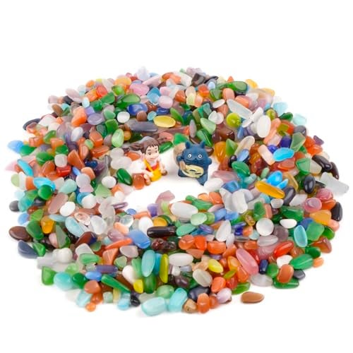 WAYBER Colorful Opal Pebbles, 1 Lb/460g Decorative Crystal Stones Rocks Sea Glass Gravel Sand for Aquarium/Turtle Tank/Succulent Plants/Flowerpot/Vase Decoration - Image 2