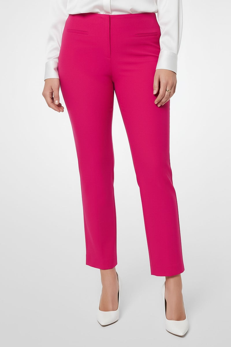 Uterque Women Regular Fit Solid Pull On Pants, Fuchsia - Image 1