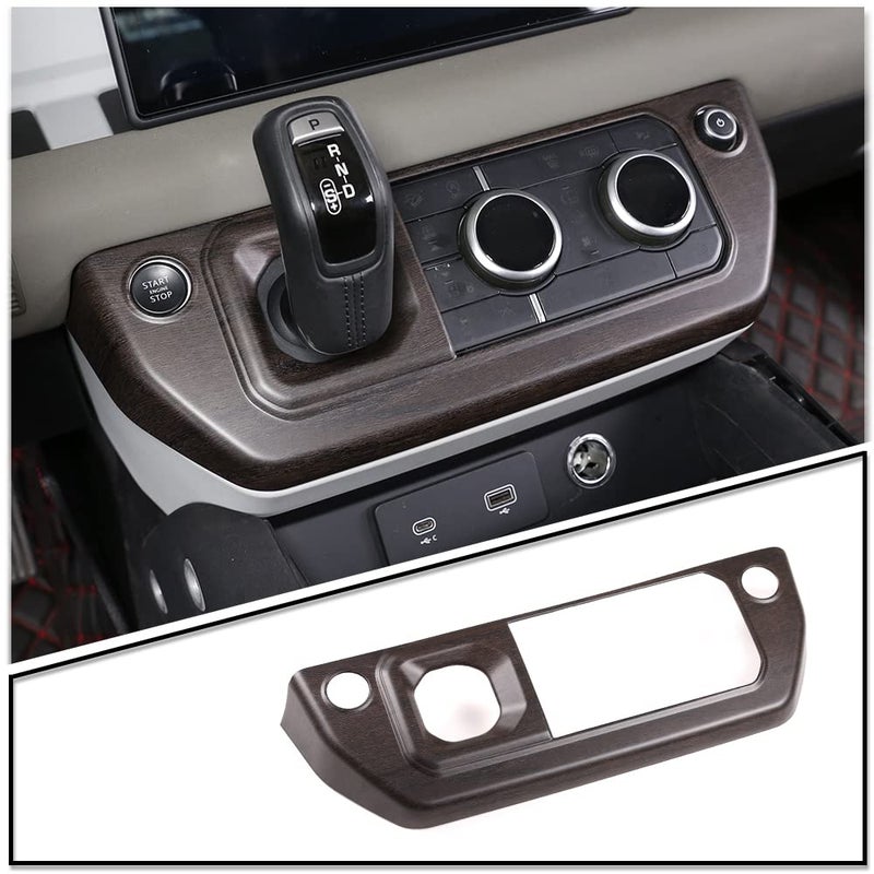CHEYA ABS Center Control Air Conditioning Mode Button Frame for Land Rover Defender 110 2020 2021 2022 2023 Car Accessories Oak Wood Grain Overall