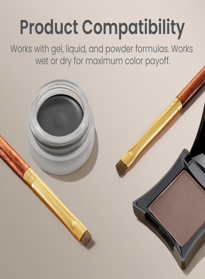 ROWNYEON Desert Oak Series Angled Eyeliner Brush - Premium Weasel Hair Eye Liner Brush for Winged Look, Bubinga Wood Handle Makeup Brushes (CM215) - Image 5