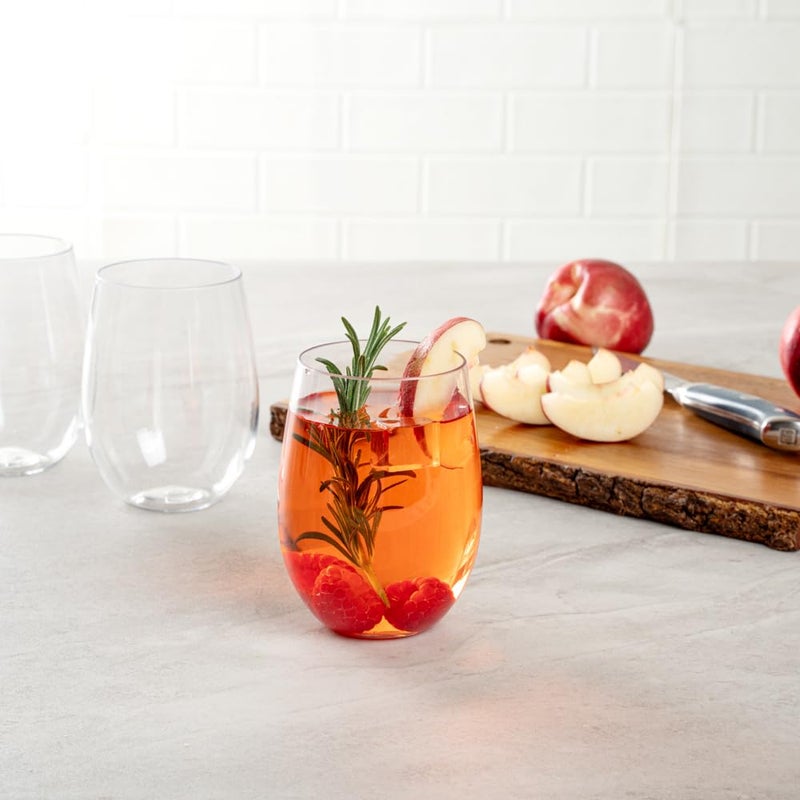 Restaurantware Bev Tek 3.2 x 3.2 x 4.5 Inch Reusable Wine Glasses 10 Durable Party Wine Glasses - Shatterproof Lightweight Clear Rubber Plastic Wine Cups Easy To Hold - Image 4