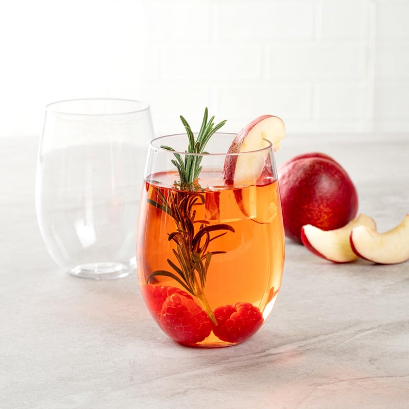 Restaurantware Bev Tek 3.2 x 3.2 x 4.5 Inch Reusable Wine Glasses 10 Durable Party Wine Glasses - Shatterproof Lightweight Clear Rubber Plastic Wine Cups Easy To Hold - Image 3