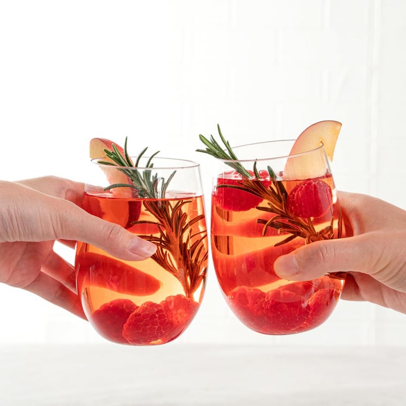 Restaurantware Bev Tek 3.2 x 3.2 x 4.5 Inch Reusable Wine Glasses 10 Durable Party Wine Glasses - Shatterproof Lightweight Clear Rubber Plastic Wine Cups Easy To Hold - Image 5