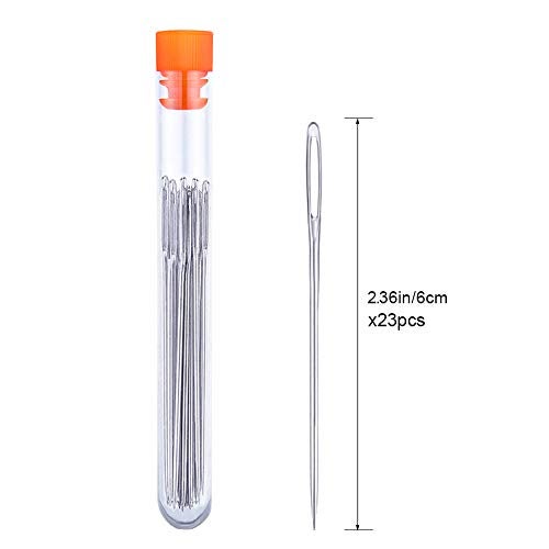 JNENERY 23 PCS Large Eye Sewing Needles, 2.36in Sewing Sharp Needles, Leather Embroidery Thread Needle, Stainless Steel Yarn Knitting Needle with a 3.3in Plastic Bottle - Image 2