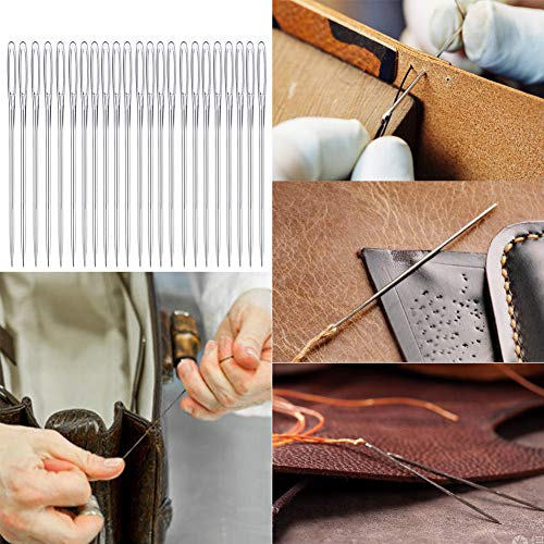 JNENERY 23 PCS Large Eye Sewing Needles, 2.36in Sewing Sharp Needles, Leather Embroidery Thread Needle, Stainless Steel Yarn Knitting Needle with a 3.3in Plastic Bottle - Image 5