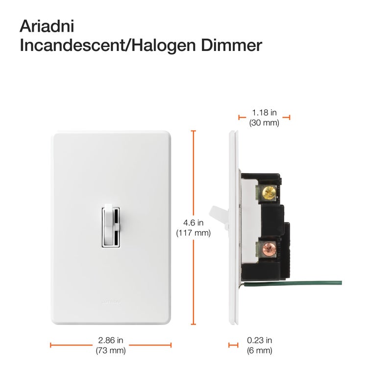 Lutron Toggler 1000-Watt 3-Way Incandescent Dimmer Switch, AY-103P-WH, White - Image 5