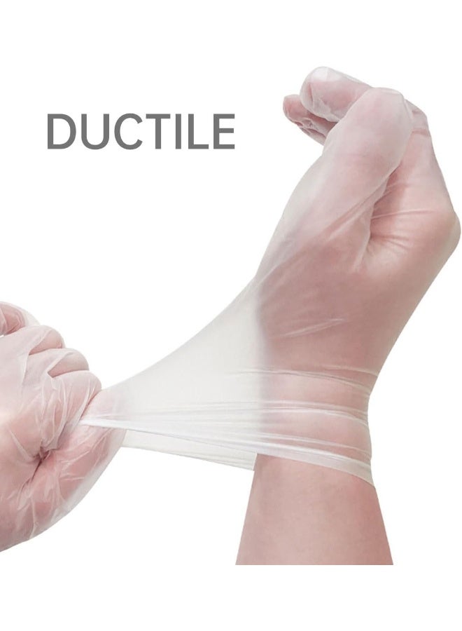 ECVV ECVV 200 Pcs Disposable Vinyl Gloves Transparent Clear Plastic Gloves Food Safe Gloves Powder-Free Latex-Free for Cooking House cleaning Food Prep - Large Clear - Image 4