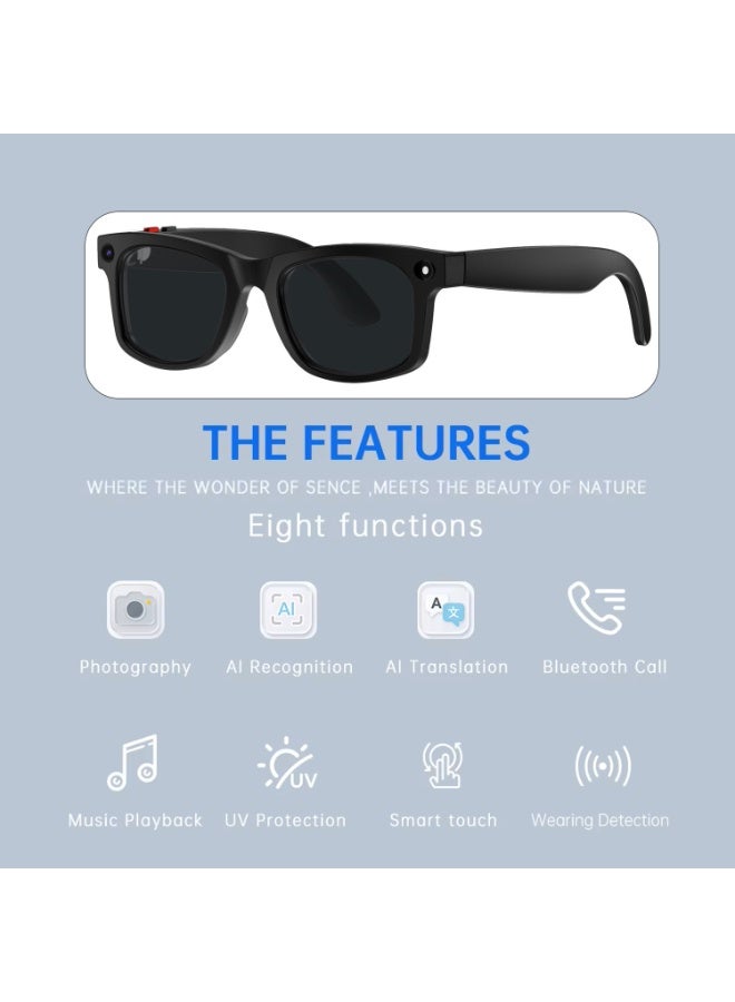 S2 Max AI Smart Glasses with HD Camera, Real-Time Translation, Bluetooth Audio, Voice Assistant & UV Protection – Multifunction Smart Wearable Glasses for Music, Calls & Video Recording - Image 3