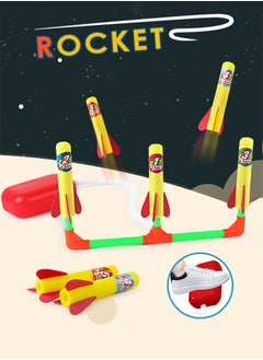 GROIC Rocket Launch Toys for Kids , 1 Launcher with 5  Rockets,Stomp Launch Pad,Top Outdoor Game, STEM Gift for Boys and Girls  - Image 2