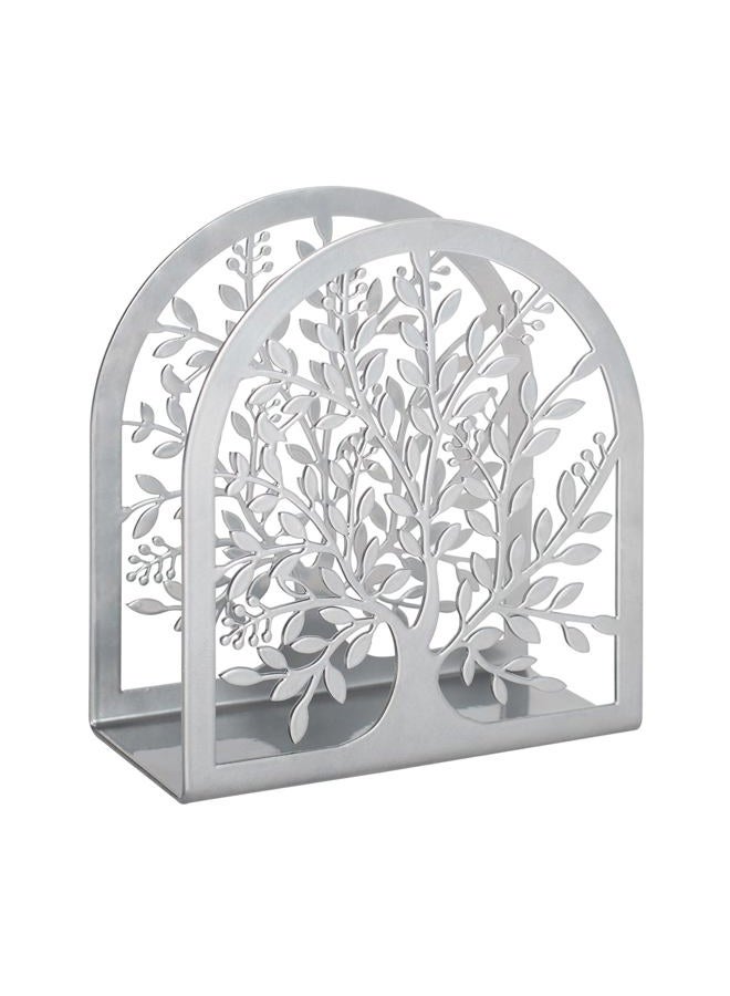 Fobule Napkin Holder for Tables, Tree of Life Design Modern Metal Napkin Holder for Home Kitchen & Picnic Party, Silver Grey - Image 1