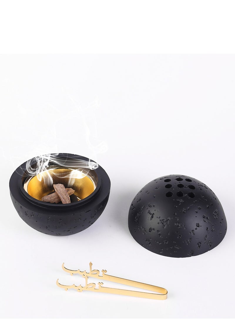 Gerenic - Phnom Penh Kettle Incense Burner Frankincense Resin Incense Burner, Incense Burner with Handle Tongs for Yoga, Spa Aromatherapy,Eid Ramadan - Image 1