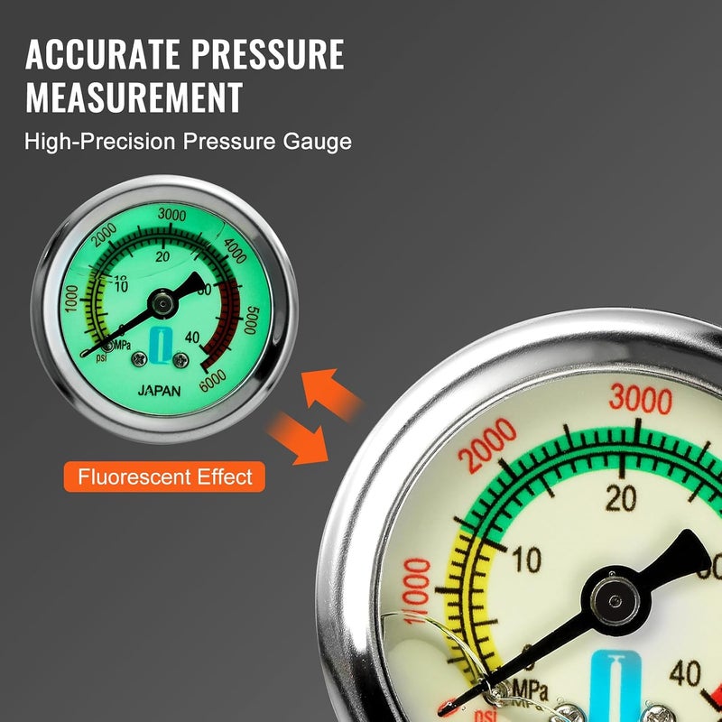 PCP Hand Pump 4 Stage 30MPa 4500PSI High Pressure PCP Air Gun Filler Pump with Oil Moisture Filter Pressure Gauge, Stainless Steel for Air Rifle, Diving Bottles, Paintball Filling Tyre - Image 5