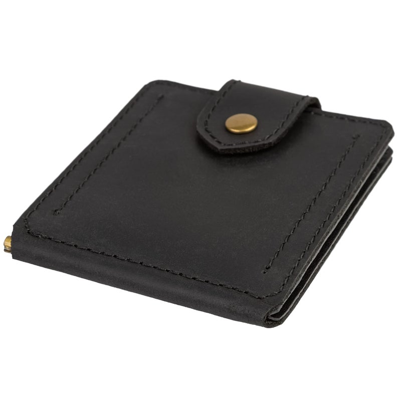 GE MARK Mens Leather Wallet with Money Clip - ID Window or Coin Pocket - Slim Bifold RFID Blocking - Genuine Thin Minimalist - Gift Idea (Black) - Image 5