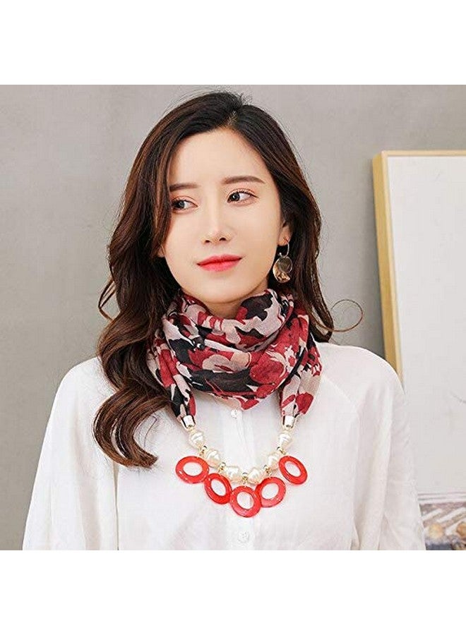 MAGIC Women's Fashion Beads Pendant Scarf Necklace Stole Dupatta Stoles Muffler Wrap Scarves (Multicolor,S06) - Image 4