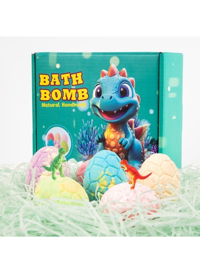 AceLuste 6-Piece Bath Bombs Gift Set for Kids with Surprise Inside, Dinosaur Egg Bath Bubbles Gift Set with Dinosaur Bath Toys Inside, Organic & Natural Handmade Exploding Bath Salt Balls, Surprise Gift for Kids Boys and Girls, Children's Day, Birthday, Kid's Party Gift Ideas, Natural Safe Material Non-Toxic - Image 1