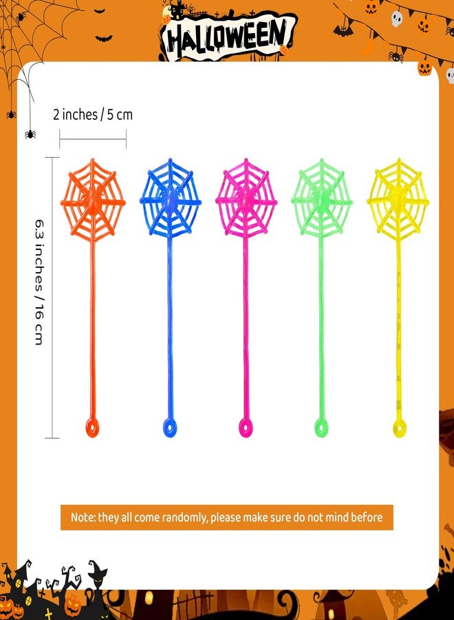 Yeetec 12 Pack Sticky Spider Web Cobweb Sticky Hands Stretchy Sensory Toys for Halloween Party Favors, Birthday Party Supplies Bag Fillers, Classroom Prizes, Random Color - Image 2