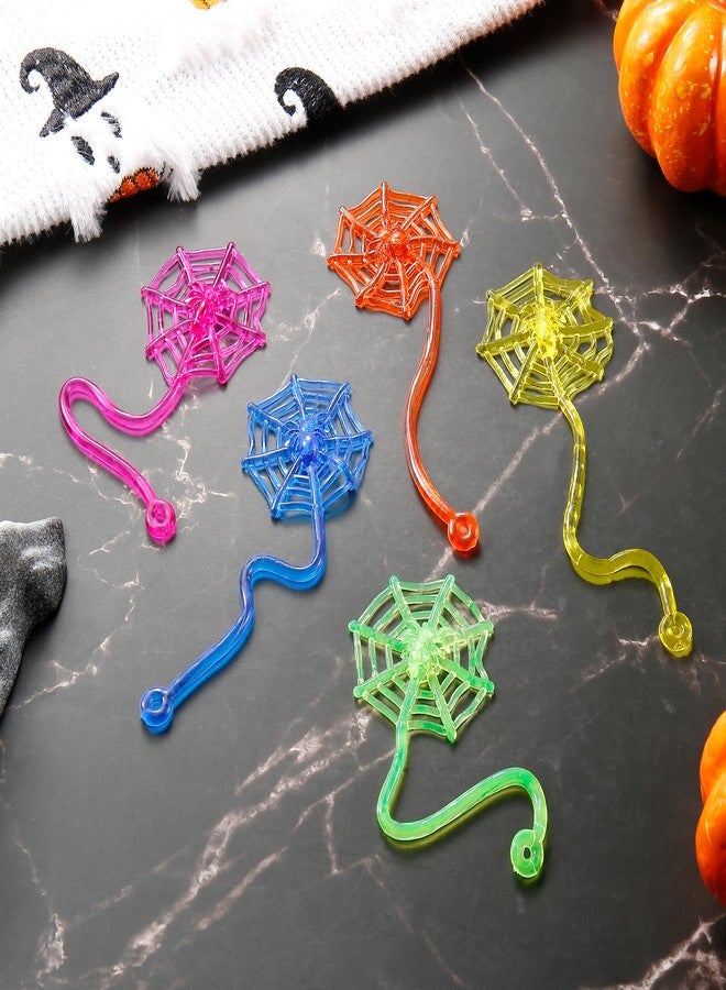 Yeetec 12 Pack Sticky Spider Web Cobweb Sticky Hands Stretchy Sensory Toys for Halloween Party Favors, Birthday Party Supplies Bag Fillers, Classroom Prizes, Random Color - Image 4