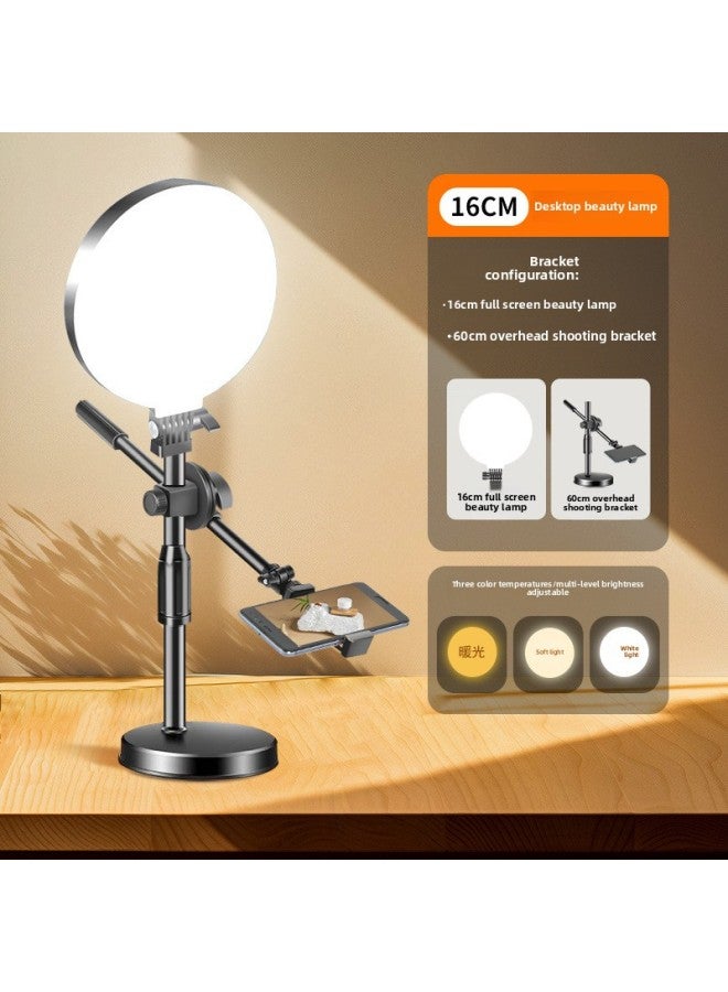 Full-screen Full-screen Live Light Filling Light Net Red Anchor Beauty Special Light Overhead Frame Desktop Indoor Light-Specification:Full-screen Beauty Lamp + 60cm Desktop Overhead Shooting Bracket  - Image 1