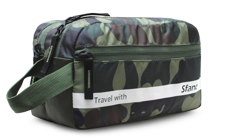 SFANE Toiletry Bag for Men & Women Makeup Pouch, Travel Essentials Travel Organizer Travel Pouch for Men for Travel Kit for Toiletries, Wash Bag (Green) - Image 1
