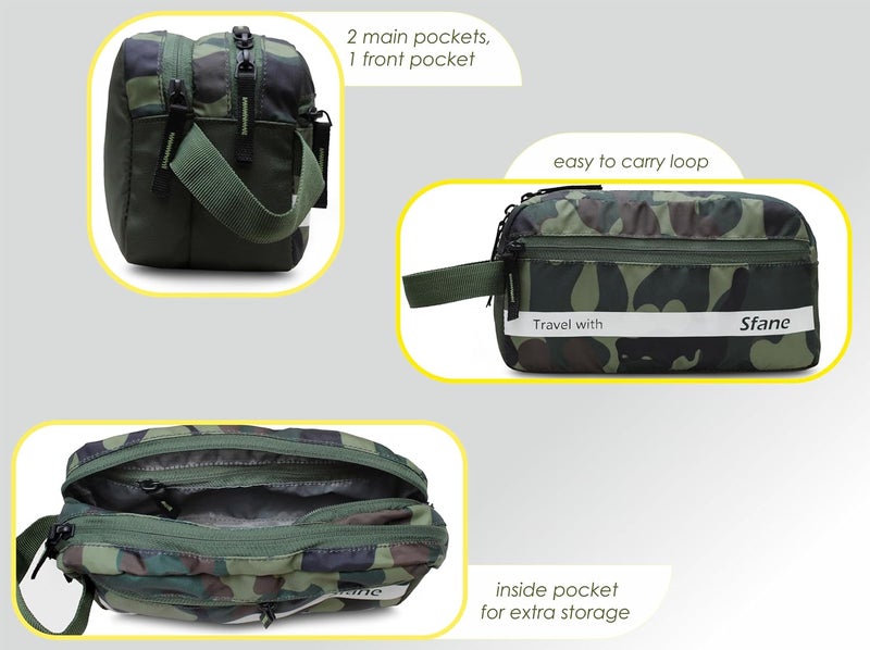 SFANE Toiletry Bag for Men & Women Makeup Pouch, Travel Essentials Travel Organizer Travel Pouch for Men for Travel Kit for Toiletries, Wash Bag (Green) - Image 5