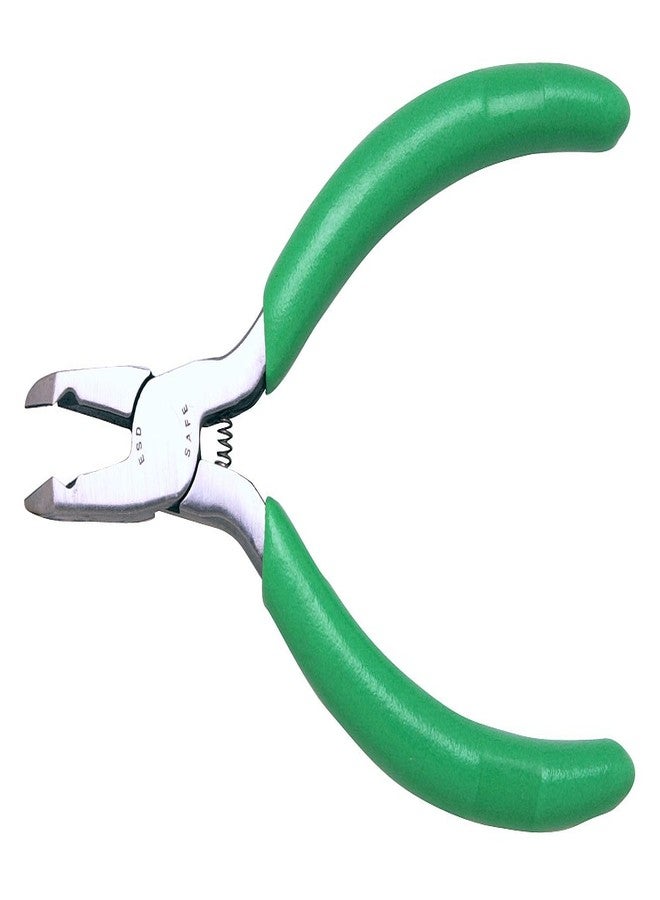 Xcelite LC665J Angled Tip Cutter, Angled Head, Flush Jaw, 4-1/2" Length, 29/32" Jaw Length, Green Cushion Grip - Image 1