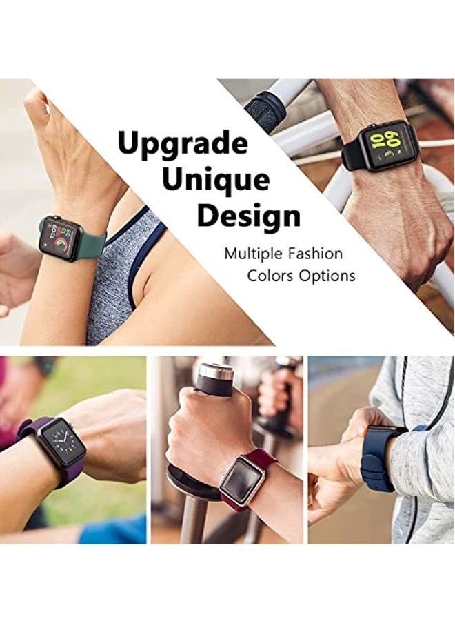 Generic - 6 Pack sport Silicone Bands Compatible with Apple Watch Band 49mm 45mm 44mm 42mm for Women Men,Waterproof Replacement Strap  for iwatch Series 9, Ultra 2/Ultra SE/SE 2nd Generation 8 7 6 5 4 3 2 1 - Image 1