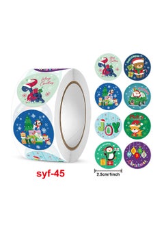 Decorative stickers, round labels, christmas party, christmas gift closure stickers, 8 designs, diameter 2.5cm (1 inch), roll, total 500PCS. Classroom teacher supplies, toilets Training stickers, motivational stickers