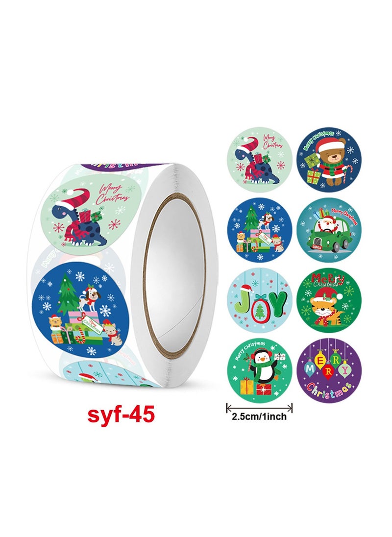 Generic - Decorative stickers, round labels, christmas party, christmas gift closure stickers, 8 designs, diameter 2.5cm (1 inch), roll, total 500PCS. Classroom teacher supplies, toilets Training stickers, motivational stickers - Image 1