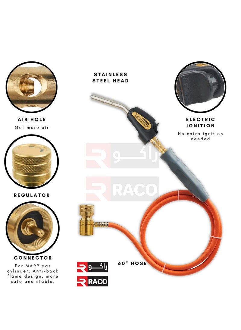 RACO RACO Self-Ignition Welding Torch 1.5m With Stainless Steel Head and Hose for Mapp Cylinder  - Image 2