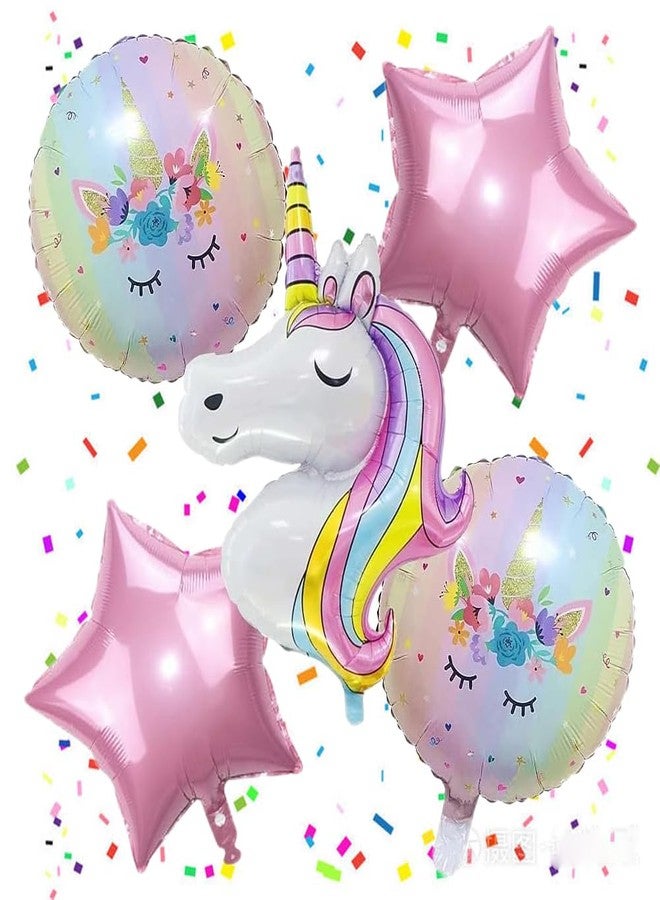DUILE Unicorn Balloons Unicorn Birthday Party Decorations for Girls Foil Balloons Set Macaron and Rainbow Balloon Wedding Baby Shower Party Supplies (0) - Image 1
