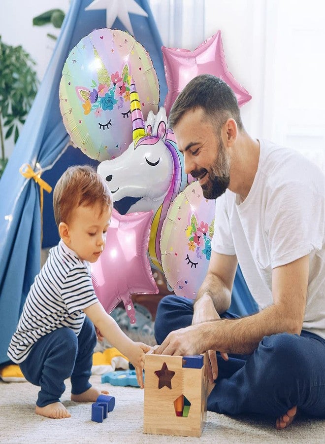 DUILE Unicorn Balloons Unicorn Birthday Party Decorations for Girls Foil Balloons Set Macaron and Rainbow Balloon Wedding Baby Shower Party Supplies (0) - Image 3