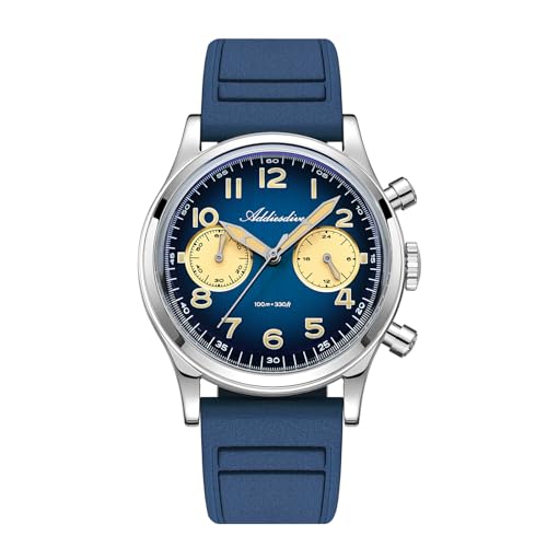 ADDIESDIVE 38 MM Chronograph Watches Quartz Sweep Second Movement 100 M Waterproof C3 Luminous Owl Dial Sport Watches for Unisex Premium Rubber Strap FKM Strap - Image 1
