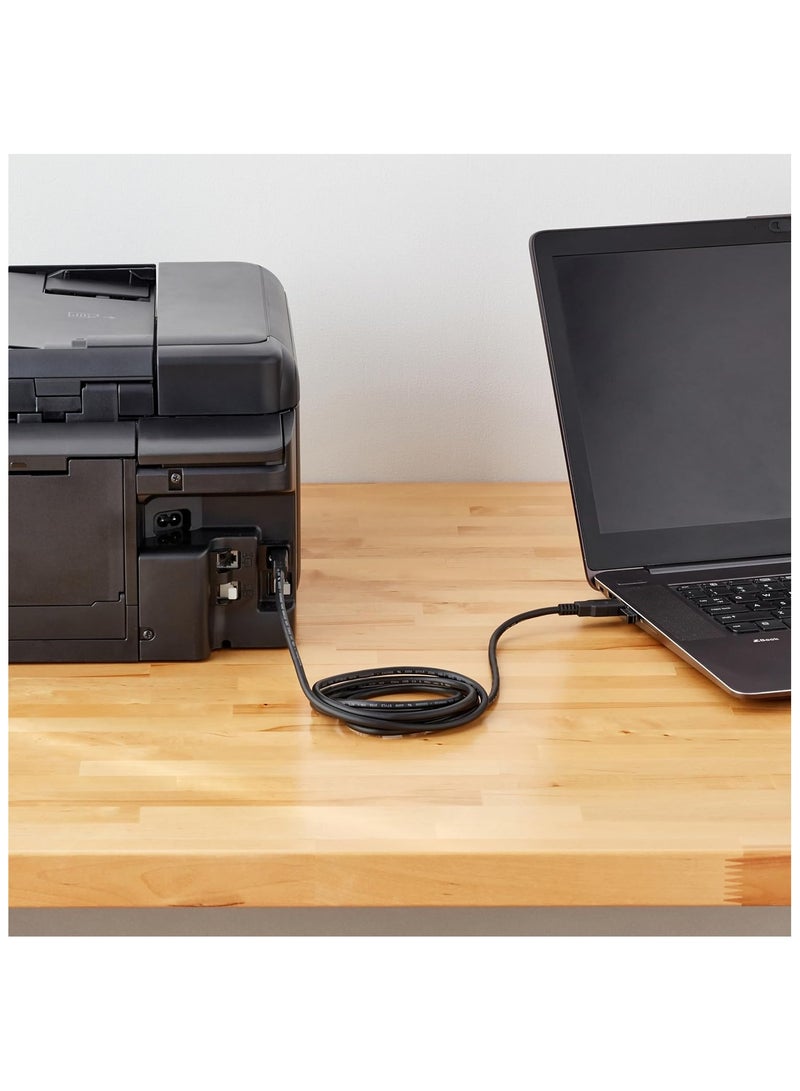 USB 2.0 Printer Cable 3M (A-Male to B-Male) – High-Speed Scanner  Hard Drive Cord for HP, Canon, Epson, Brother, Samsung, Dell, Lexmark, Xerox Printers – Durable Black Cable for Piano  DAC Devices - Image 3