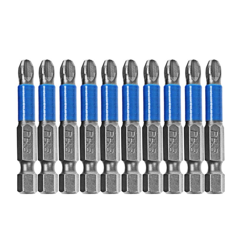 AUTOTOOLHOME 10pcs Hex Magnetic Anti Slip Impact Screwdriver Bit Set Phillips PH3 2 Power Tool