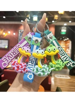 Strive Cartoon keychain with a cute silicone cartoon snake design, keychain made of PVC, bag accessories and car key holder, perfect gift  - Image 3