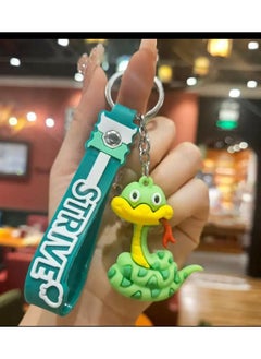 Strive Cartoon keychain with a cute silicone cartoon snake design, keychain made of PVC, bag accessories and car key holder, perfect gift  - Image 5