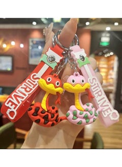 Strive Cartoon keychain with a cute silicone cartoon snake design, keychain made of PVC, bag accessories and car key holder, perfect gift  - Image 4